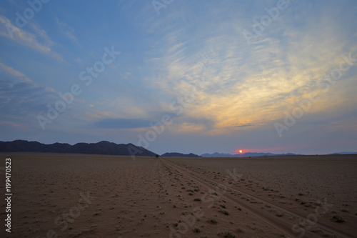 Jeep tracks through the sand