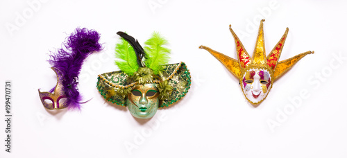 collection of handmade Venetian carnival masks