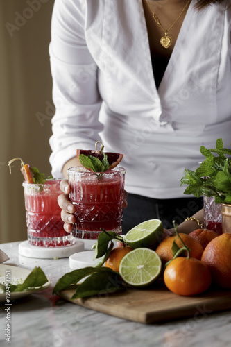 Making a Blood Orange Margarita photo