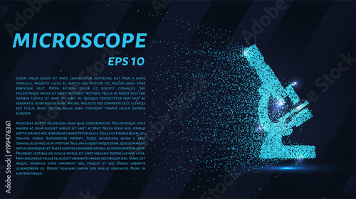 The microscope of the particles. the microscope consists of small circles and dots.