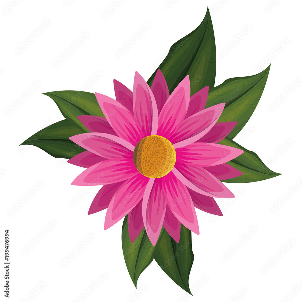 Fototapeta premium beautiful flower and leafs decorative icon