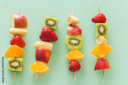 fruit skewers the concept of healthy eating