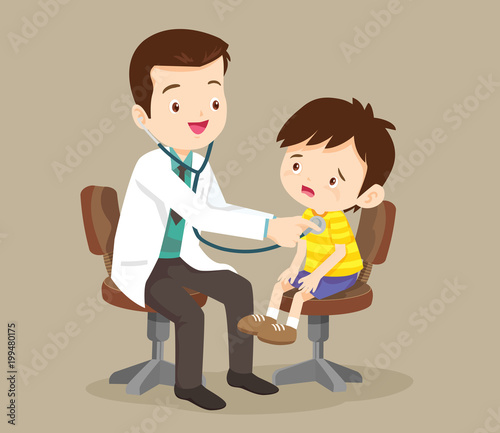 doctor is seeing a small boy