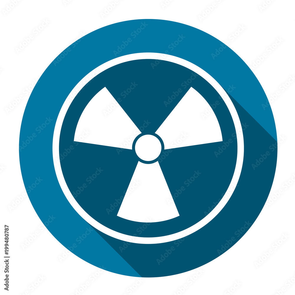 radiation icon symbol with long shadow black,Simple design style.vector illustration