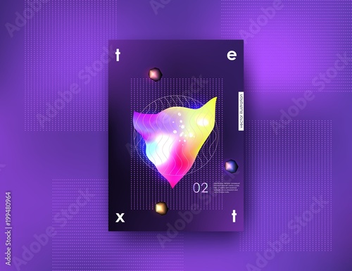 Abstract ultraviolet background A4 with geometric blurred elements Corporate template for banner poster cover flyer 3d design elements Vector
