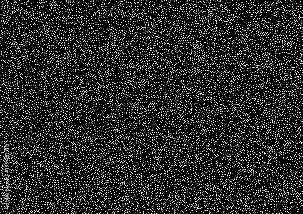 Fototapeta premium Abstract halftone random white dots vector horizontal pattern texture background. A4 paper size, vector illustration.