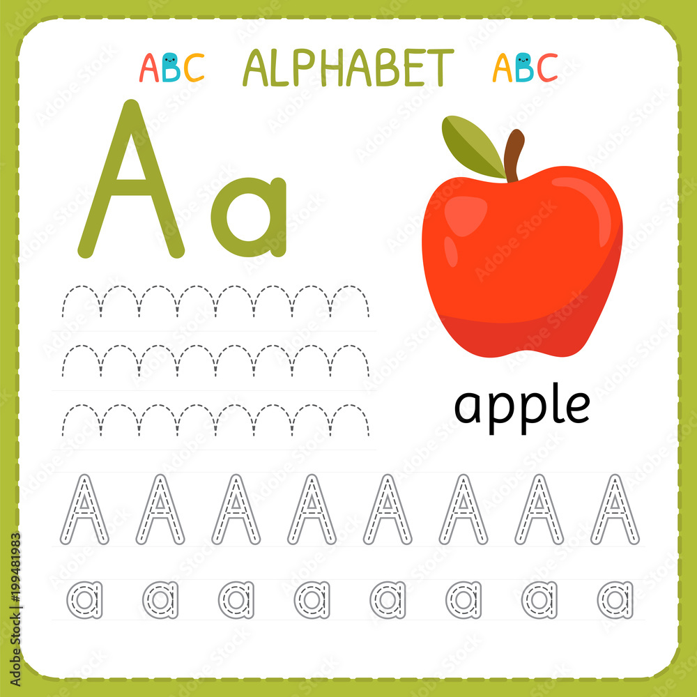 Alphabet tracing worksheet for preschool and kindergarten. Writing ...