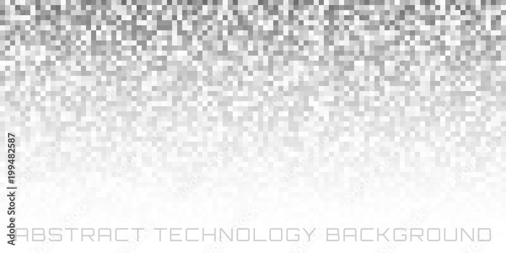 Fototapeta Abstrakcjonistyczny szary pikselowany horyzontalny technologii tło. Tło wzór światło pikseli firmy. Wektorowa piksel tekstury tła ilustracja