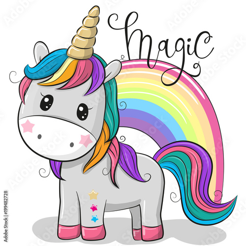 Cartoon Unicorn isolated on a white background