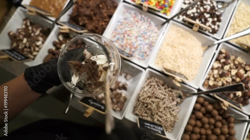 Coconut Sweets Added to Frozen Yoghurt