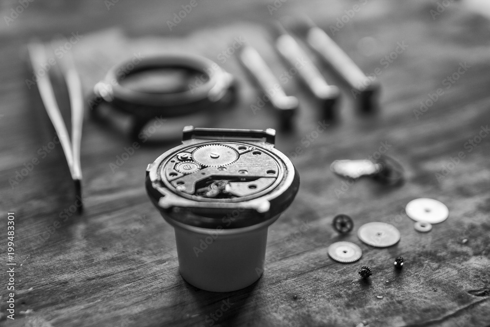 Watchmaker's workshop, watch repair Watchmaker's workshop, watch repair