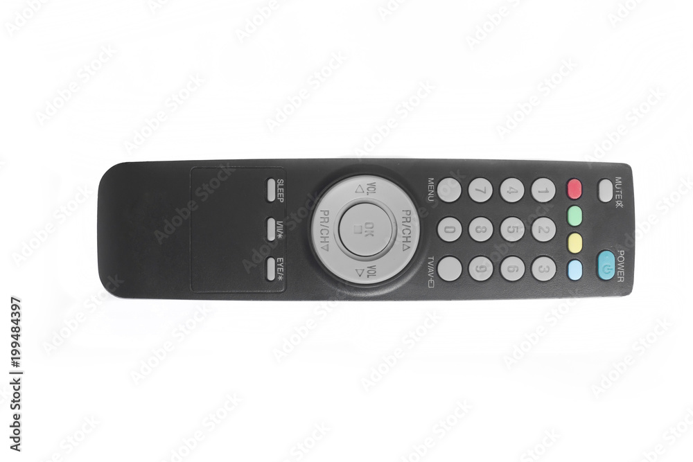 Tv remote control on white background. Tv remote control on white background.