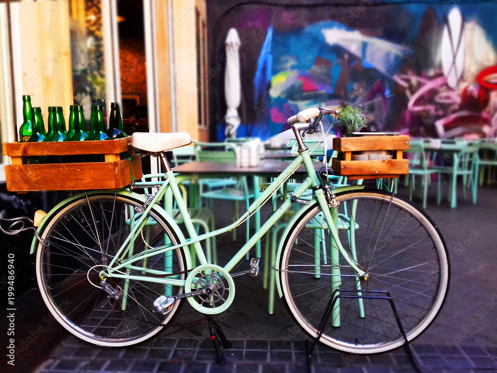 Bicicleta decorativa en Sidrería