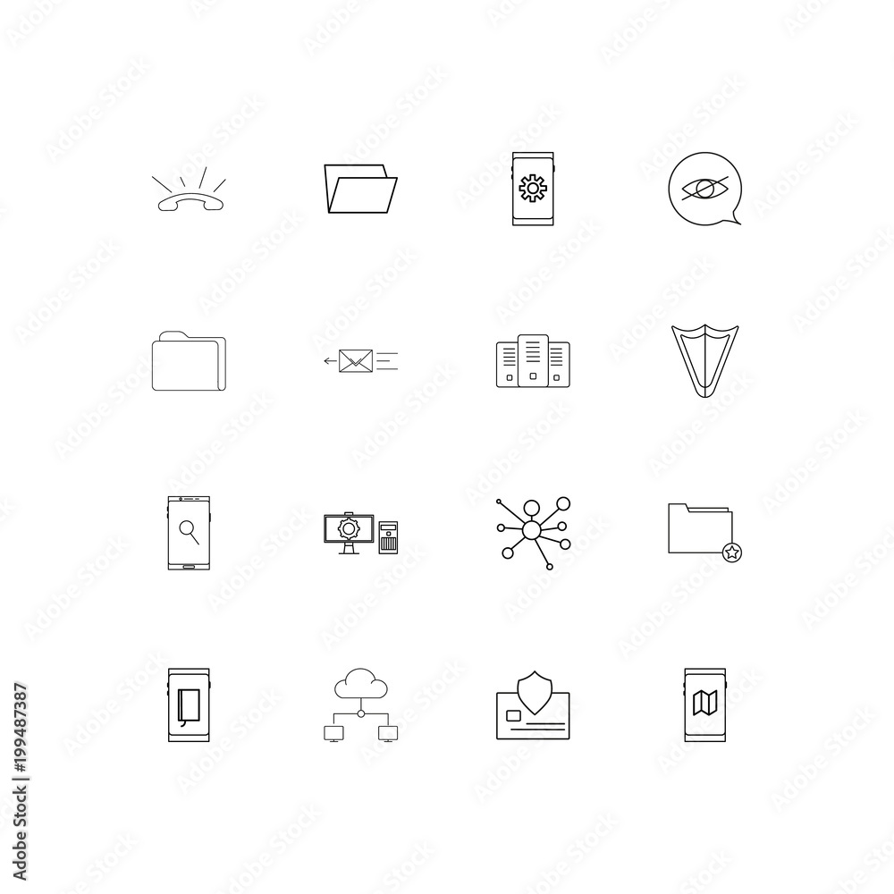 Network And Database simple linear icons set. Outlined vector icons Network And Database simple linear icons set. Outlined vector icons