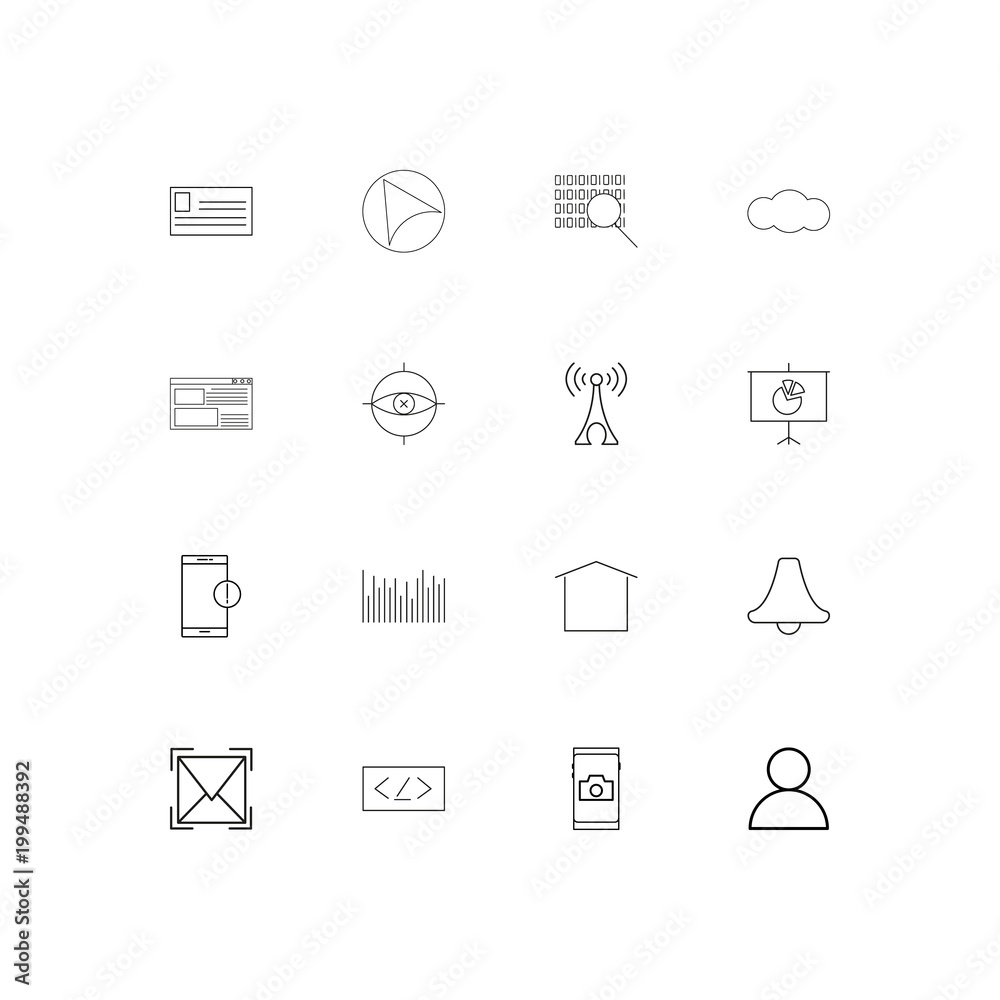 Internet Of Things simple linear icons set. Outlined vector icons