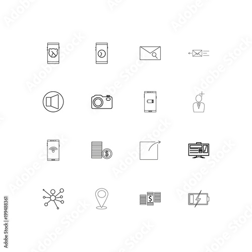 Internet Of Things simple linear icons set. Outlined vector icons