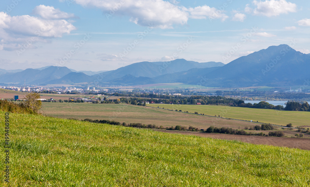 Summer hills close to Liptovsky Mikulas town, Slovakia.