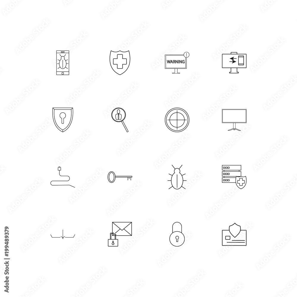 Internet Security simple linear icons set. Outlined vector icons Internet Security simple linear icons set. Outlined vector icons