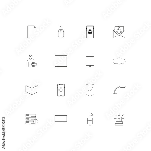 Internet Technologies simple linear icons set. Outlined vector icons © Birgul