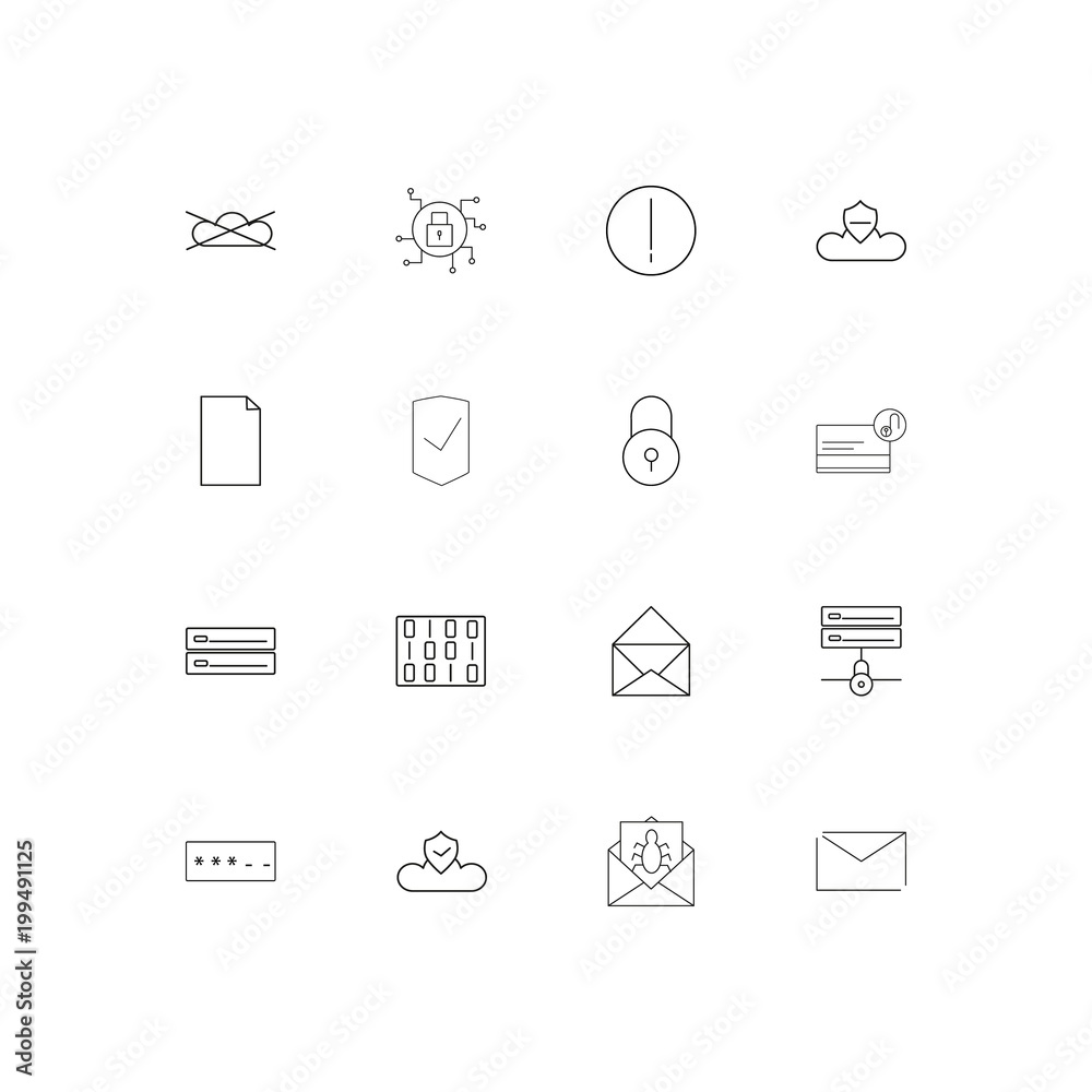 Cyber Security simple linear icons set. Outlined vector icons Cyber Security simple linear icons set. Outlined vector icons