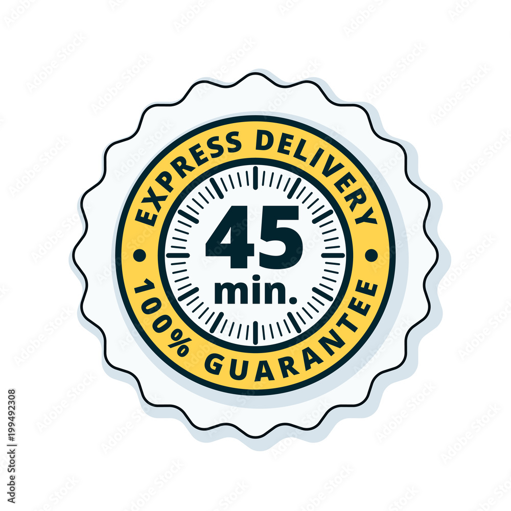 45 minutes Express Delivery illustration 45 minutes Express Delivery illustration