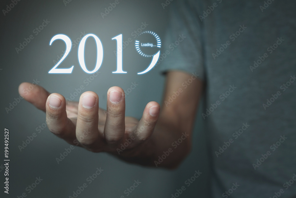 Fototapeta premium Loading a new year of 2019.