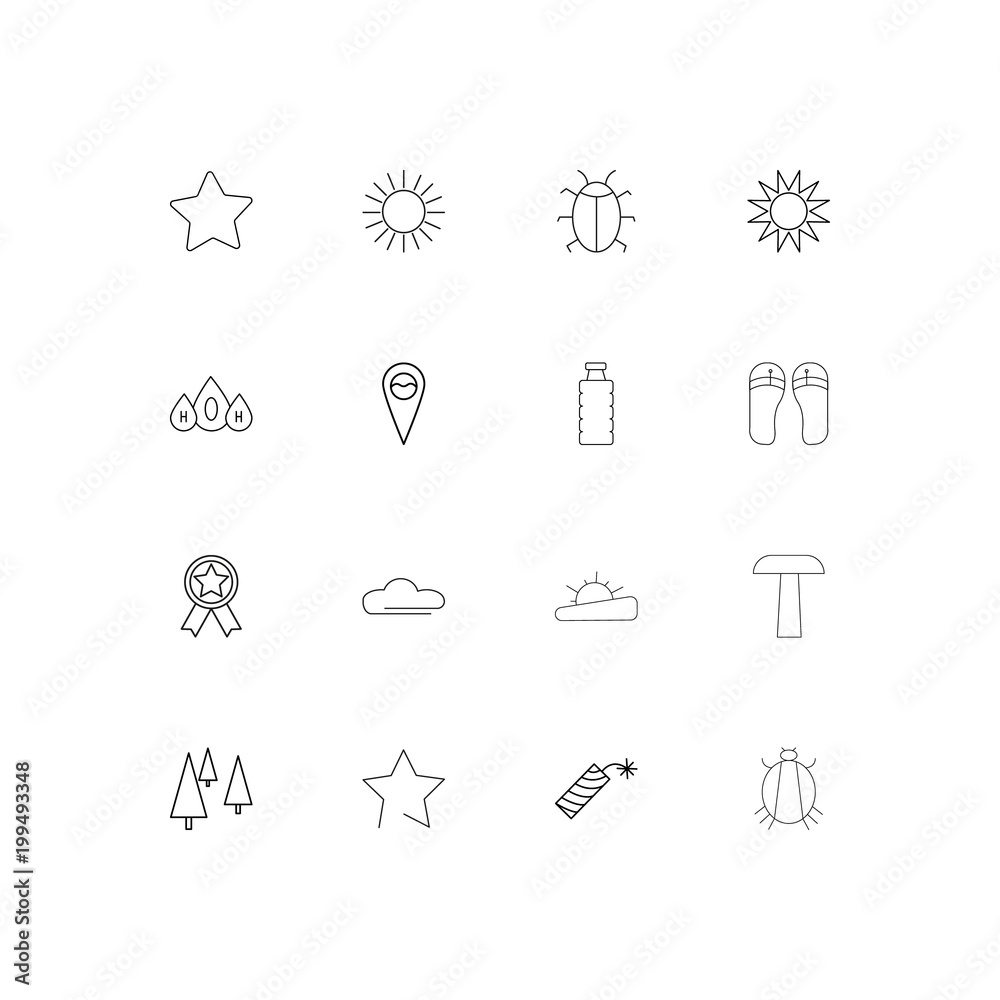 Nature simple linear icons set. Outlined vector icons Nature simple linear icons set. Outlined vector icons