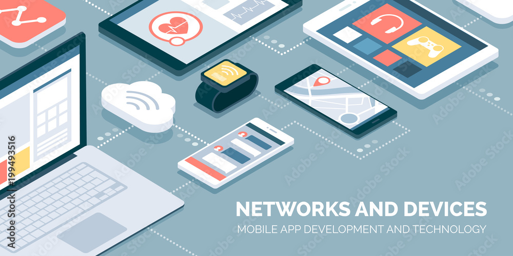 Network of devices and mobile apps Network of devices and mobile apps