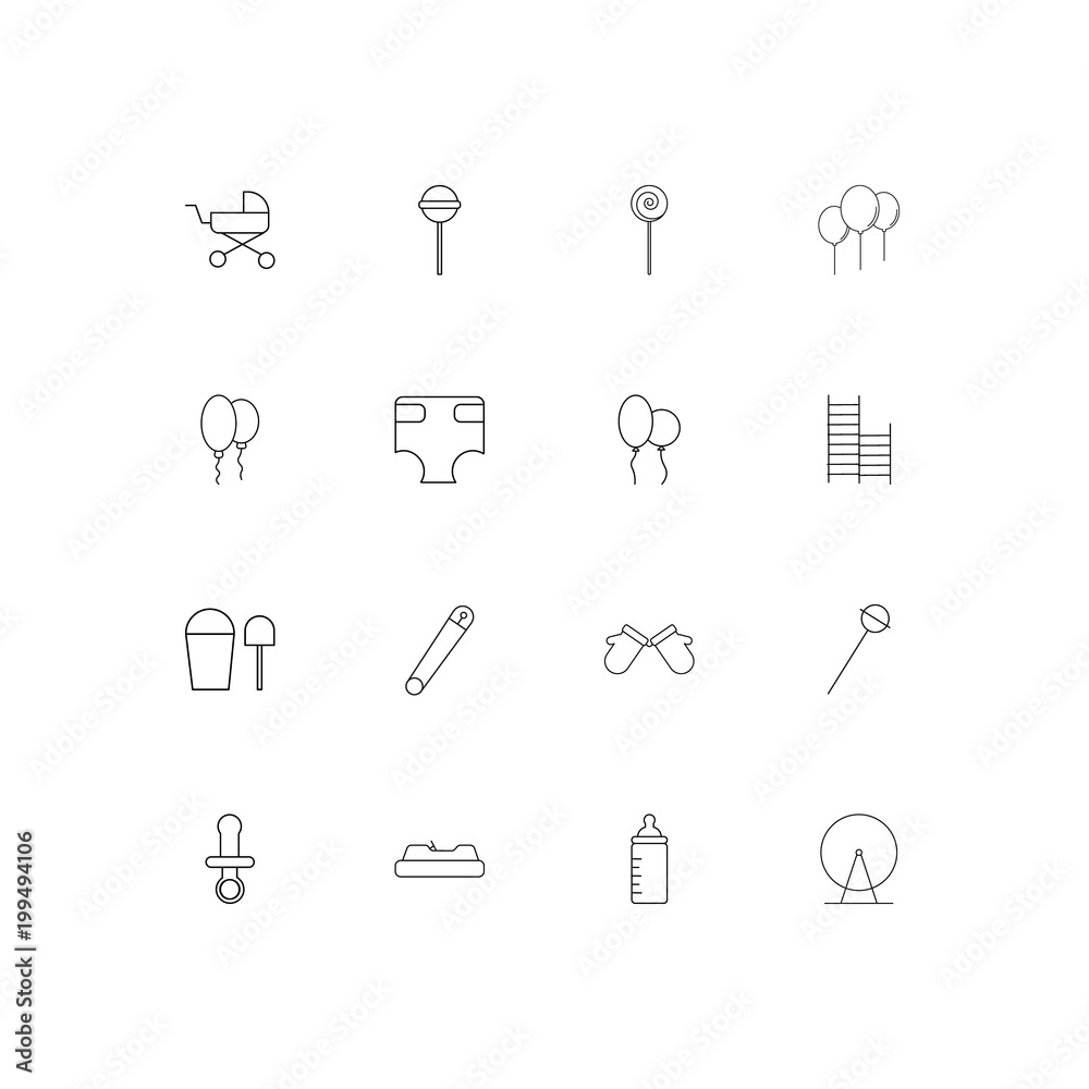Baby, Kid And Newborn simple linear icons set. Outlined vector icons Baby, Kid And Newborn simple linear icons set. Outlined vector icons