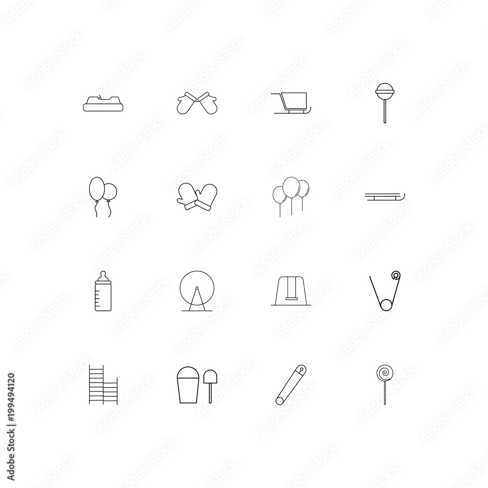 Baby, Kid And Newborn simple linear icons set. Outlined vector icons Baby, Kid And Newborn simple linear icons set. Outlined vector icons