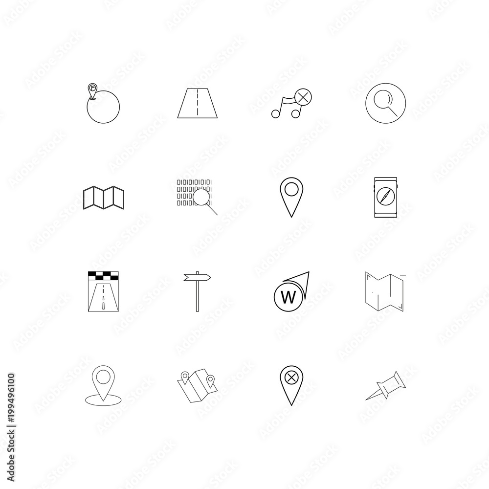 Maps And Navigation simple linear icons set. Outlined vector icons Maps And Navigation simple linear icons set. Outlined vector icons