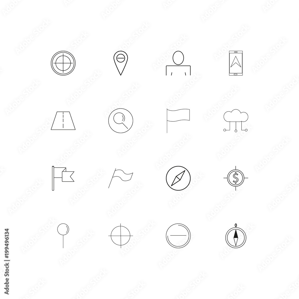 Maps And Navigation simple linear icons set. Outlined vector icons Maps And Navigation simple linear icons set. Outlined vector icons