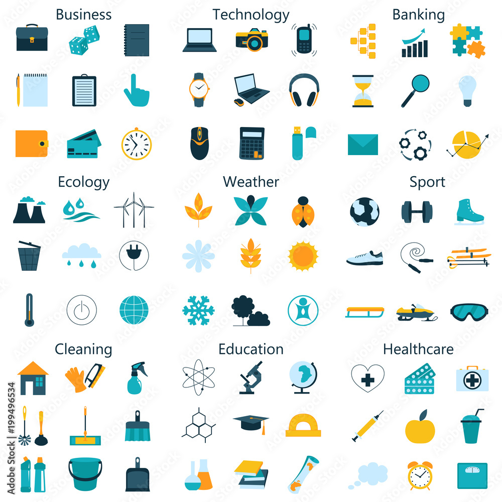 Vector illustration of line icons for different social spheres Vector illustration of line icons for different social spheres