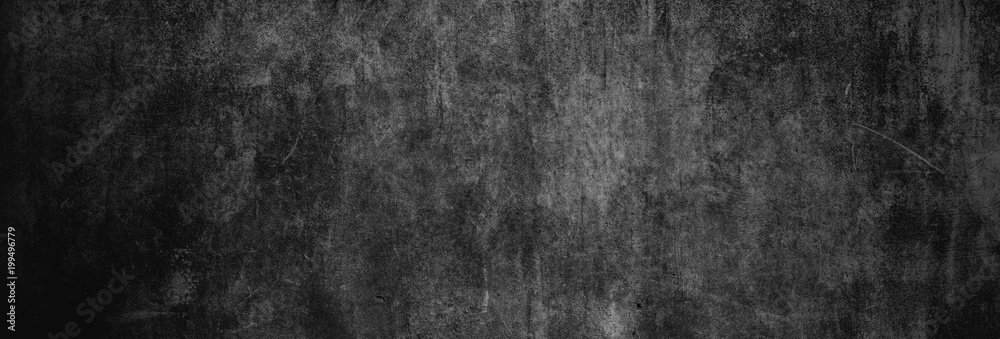 Textur einer fast schwarzen und alten Betonwand als Hintergrund, auf die leichtes Licht fällt - obrazy, fototapety, plakaty 