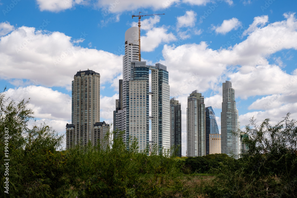 Skyline of Buenos Aires Argentina and blue sky