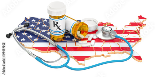 Healthcare in the USA concept, 3D rendering © alexlmx