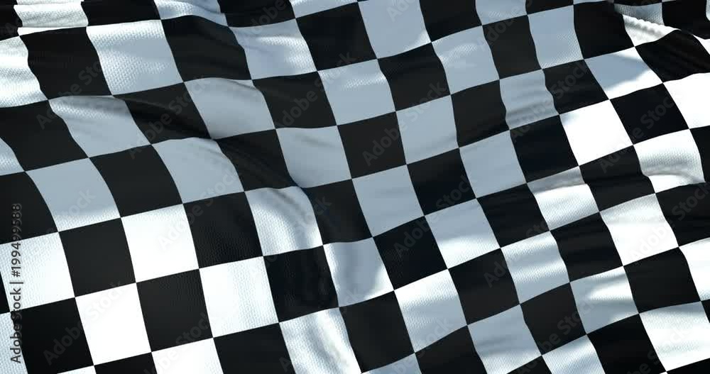 checkered flag, end race background,real movement , formula one competition concept