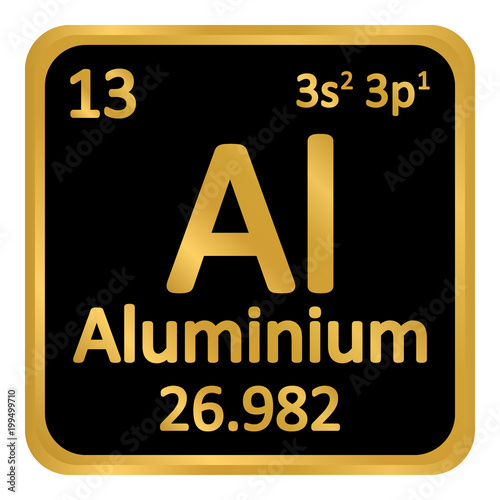 Periodic table element aluminium icon.