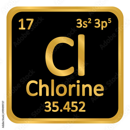 Periodic table element chlorine icon.