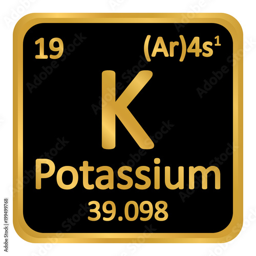 Periodic table element potassium icon.