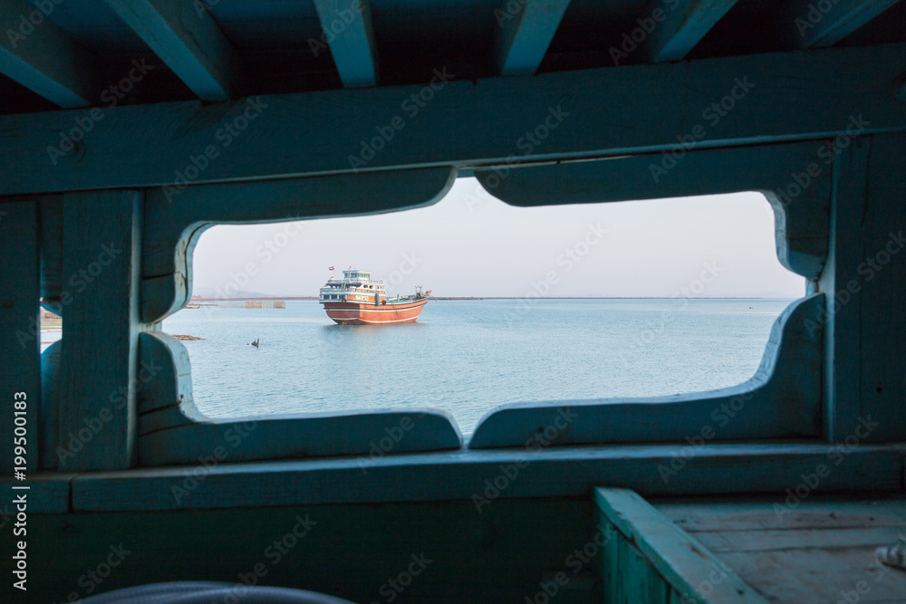 Naklejka premium Launch in Persian Gulf, Qeshm, Iran