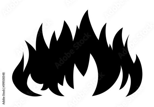 Black vector fire for design or tattoo