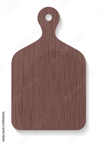 Vector illustration of wooden cutting board isolated on white background
