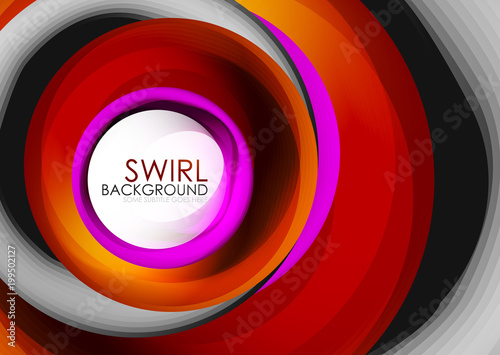 Spiral swirl flowing lines 3d vector abstract digital motion background design. Rotating concept