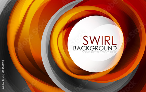 Spiral swirl flowing lines 3d vector abstract digital motion background design. Rotating concept