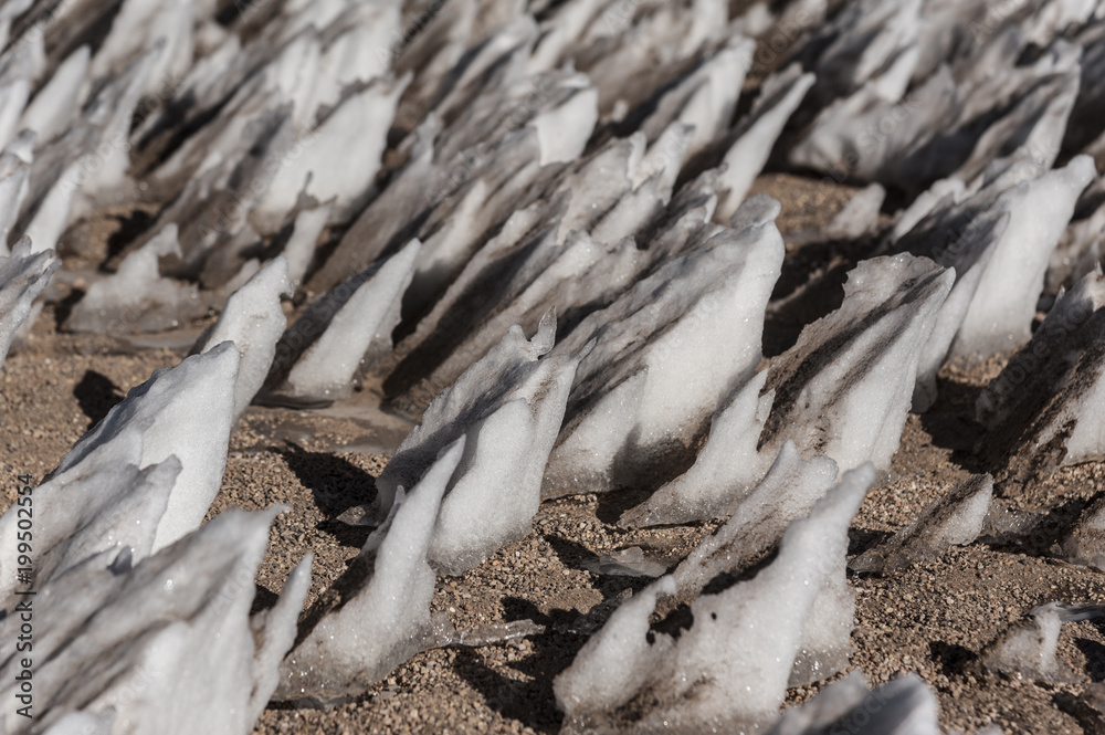 Ice formations in the Siloli desert of Bolivia near the Uyuni salt flat, South America. Ice formations in the Siloli desert of Bolivia near the Uyuni salt flat, South America.