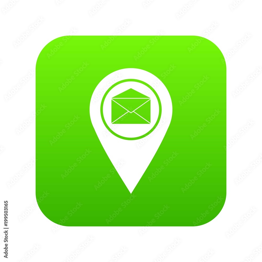 Marker location with envelope sign icon digital green Marker location with envelope sign icon digital green