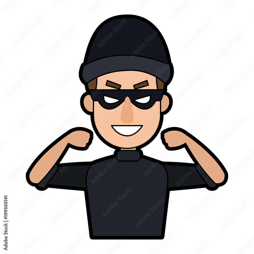 Obraz premium Thief man cartoon vector illustration graphic design