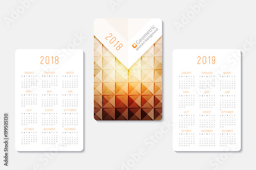 calendar 2018 and 2019 template