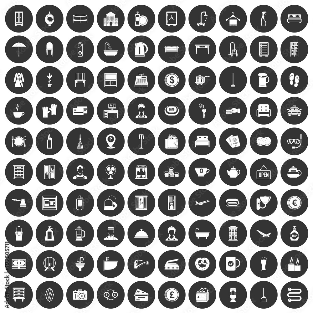 100 inn icons set black circle 100 inn icons set black circle